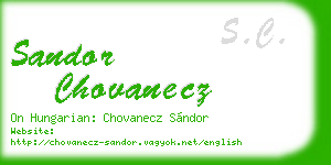 sandor chovanecz business card